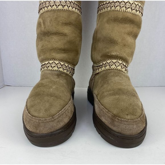 Ugg Australia Womens Sundance Revival Tall Sheepskin Chestnut Boots 5605 Size 7 - Picture 2 of 8